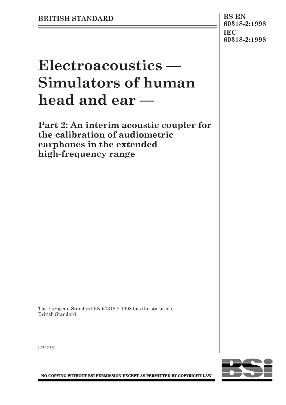 BS EN 60318-2-1998.pdf_第1页