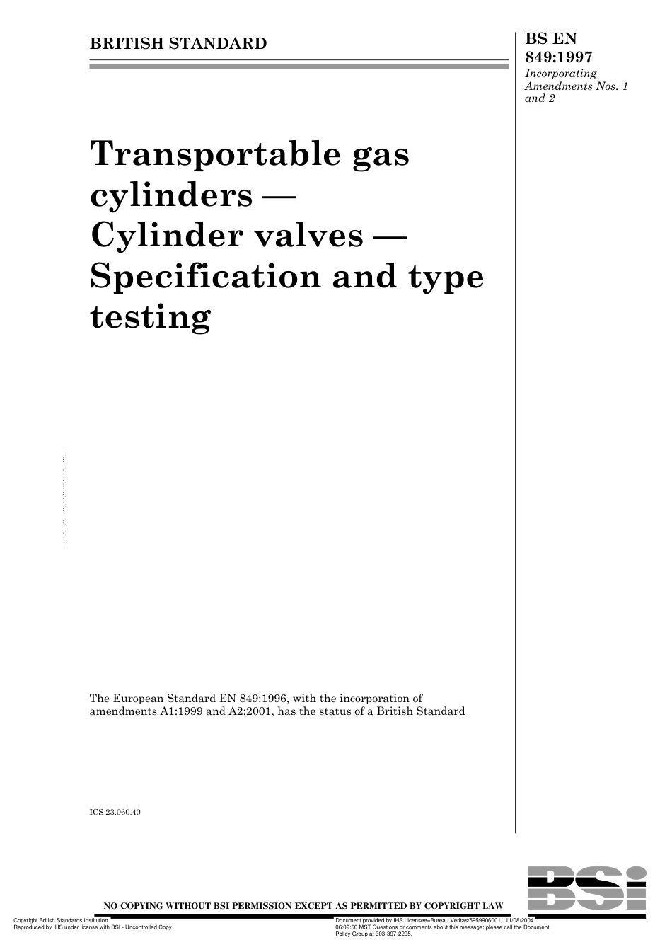 BS EN 00849-1997 (2002).pdf_第1页