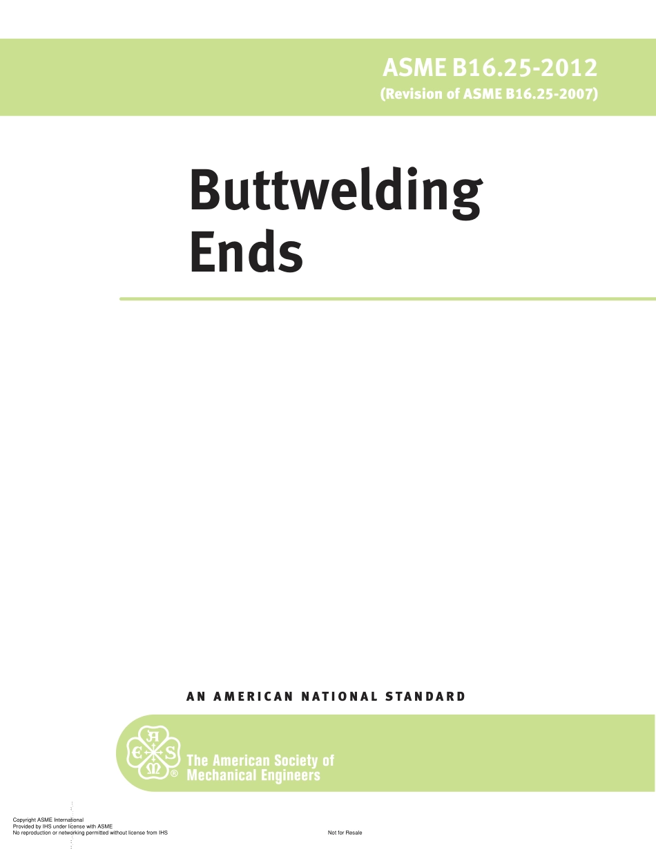 ASME B16.25-2012 Buttwelding Ends .pdf_第1页