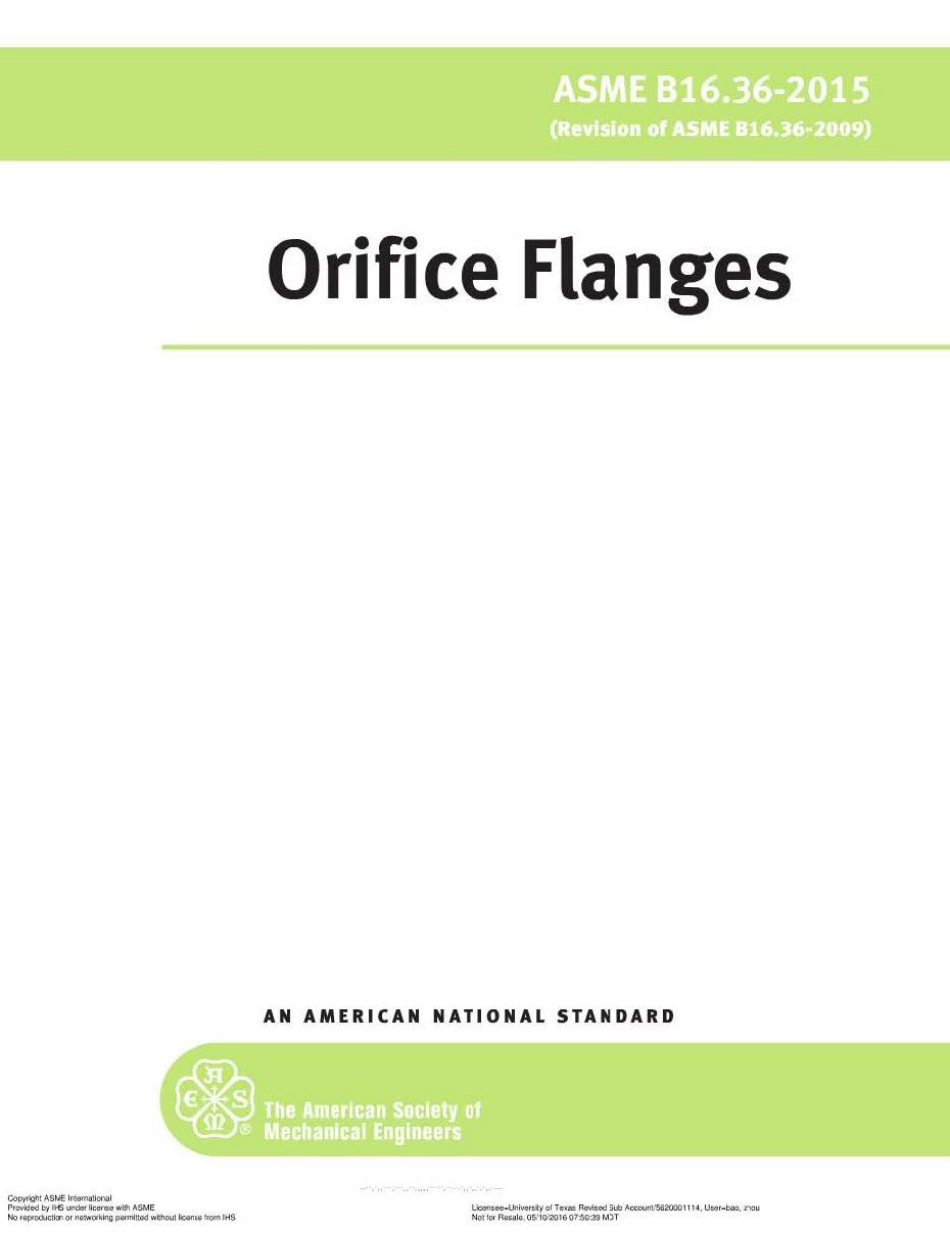 ASME B16.36-2015 Orifice Flanges.pdf_第1页