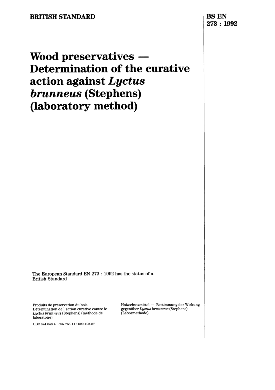 BS EN 00273-1992 scan.pdf_第1页