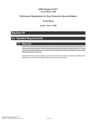 ASSE 1011 - 2004 PERFORMANCE REQUIREMENTS FOR HOSE CONNECTION VACUUM BREAKER.pdf