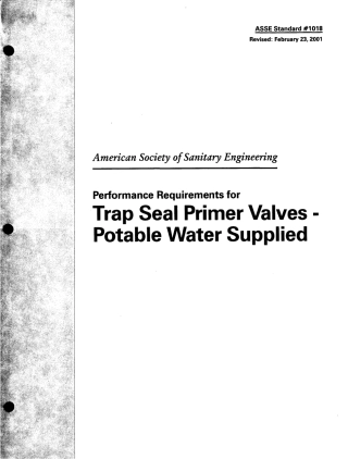 ASSE 1018 - 2001 TRAP SEAL PRIMER VALVES - POTABLE WATER SUPPLIED.pdf