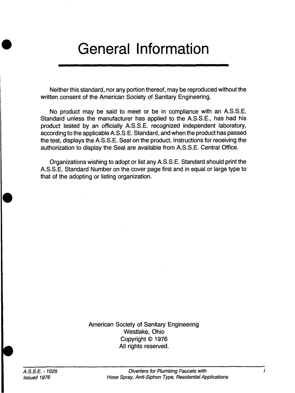ASSE 1025 - 1978 Diverters for Plumbing Faucets with Hose Spray, Anti-Siphon Type, Resident ial Applications.pdf_第2页