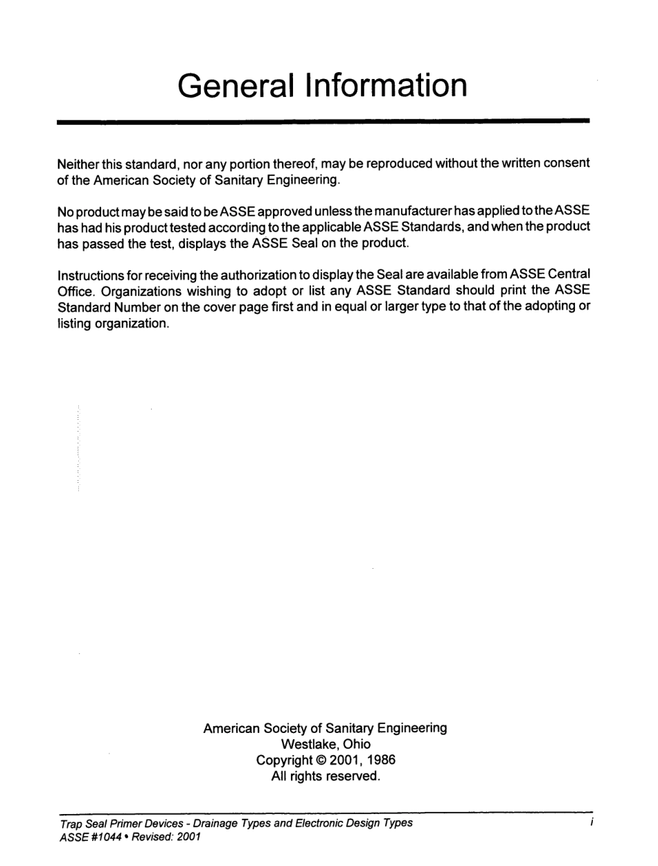 ASSE 1044 - 2001 TRAP SEAL PRIMER DEVICES - DRAINAGE TYPES AND ELECTRONIC DESIGN TYPES.pdf_第2页