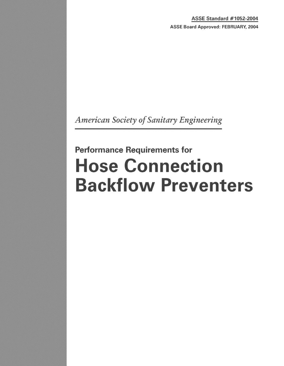 ASSE 1052 - 2004 HOSE CONNECTION BACKFLOW PREVENTERS.pdf_第1页