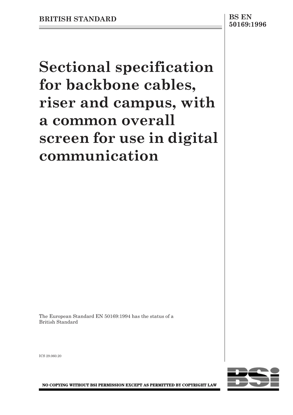 BS EN 50169-1996 (1999).pdf_第1页