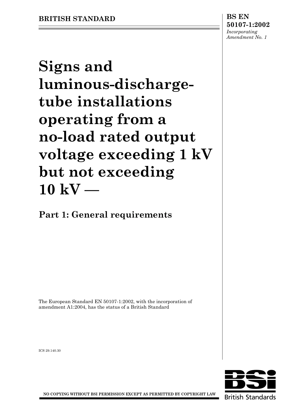 BS EN 50107-1-2002 (2004).pdf_第1页