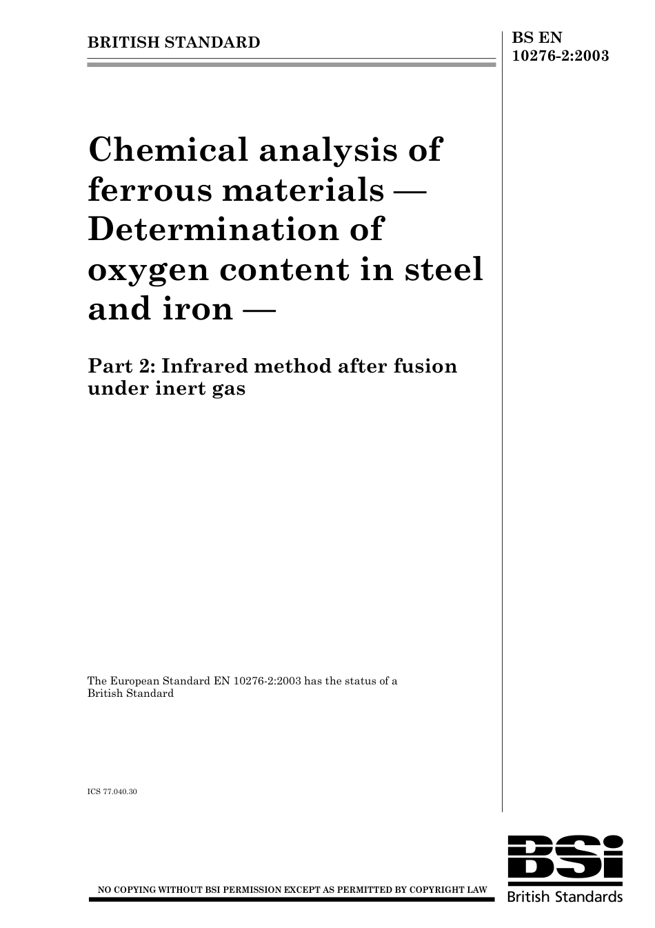 BS EN 10276-2-2003.pdf_第1页