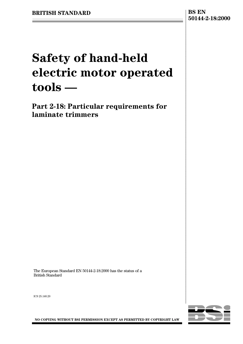 BS EN 50144-2-18-2000.pdf_第1页