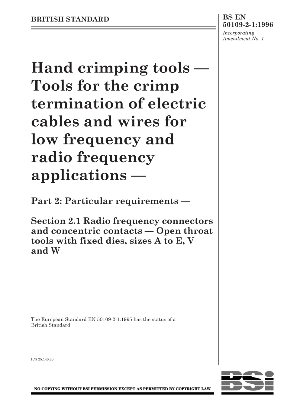 BS EN 50109-2-1-1996 (2000).pdf_第1页