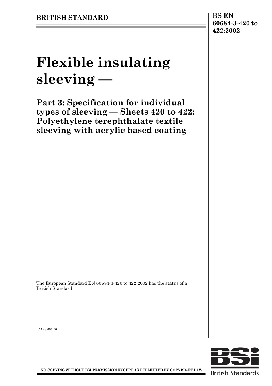 BS EN 60684-3-420 to 422-2002.pdf_第1页