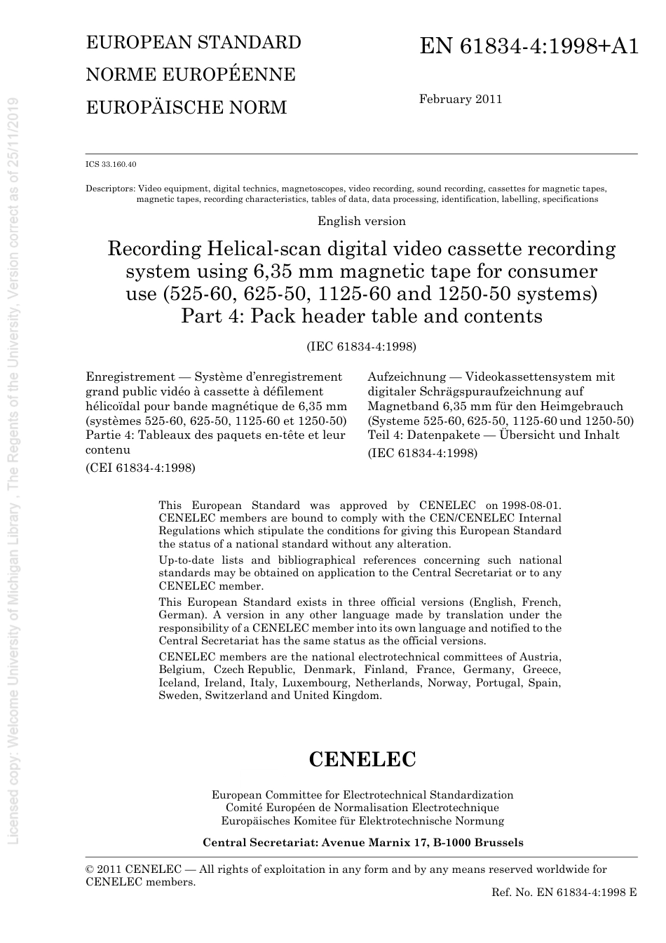 BS EN 61834-4-1998 + A1-2011.pdf_第3页