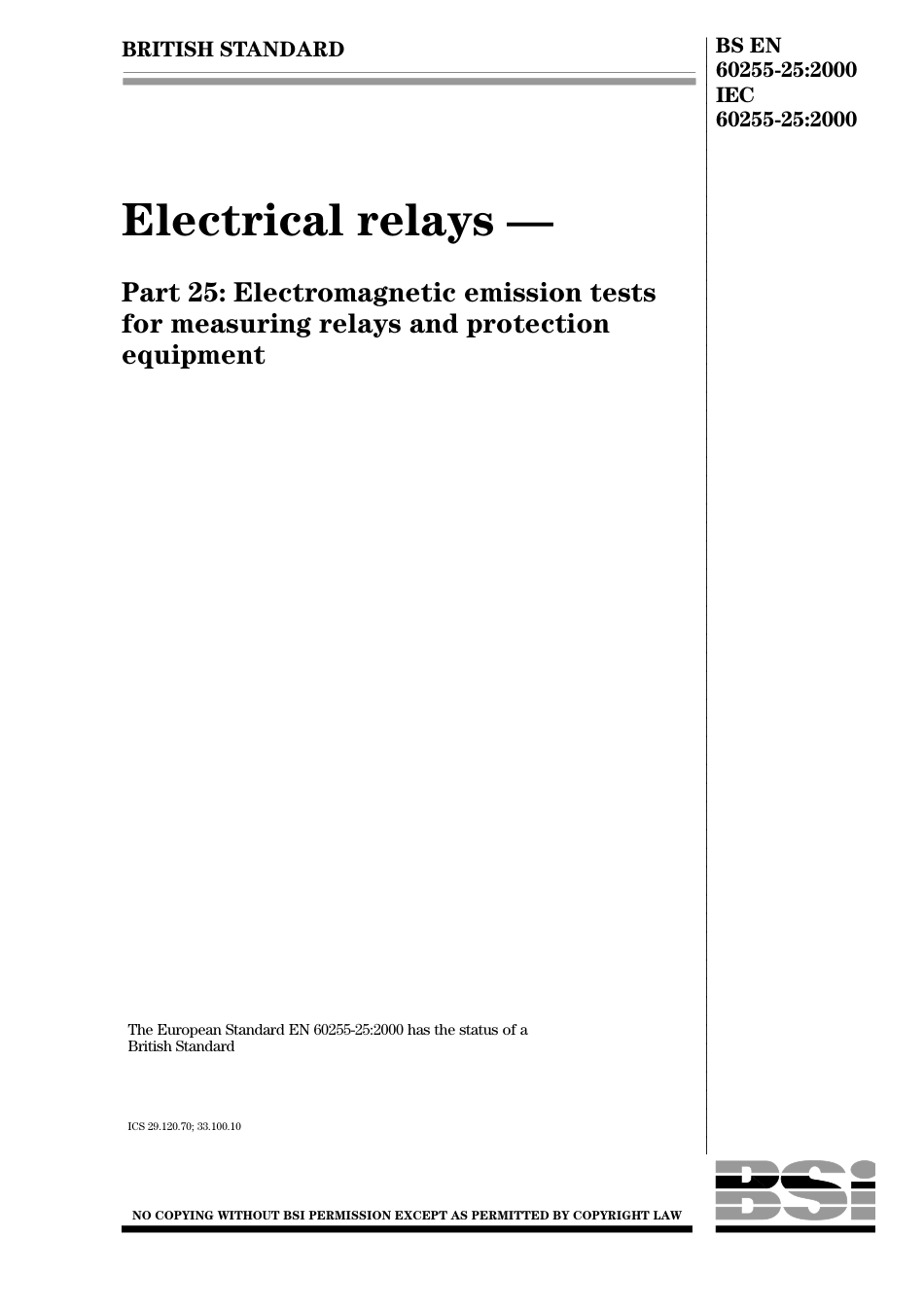 BS EN 60255-25-2000.pdf_第1页