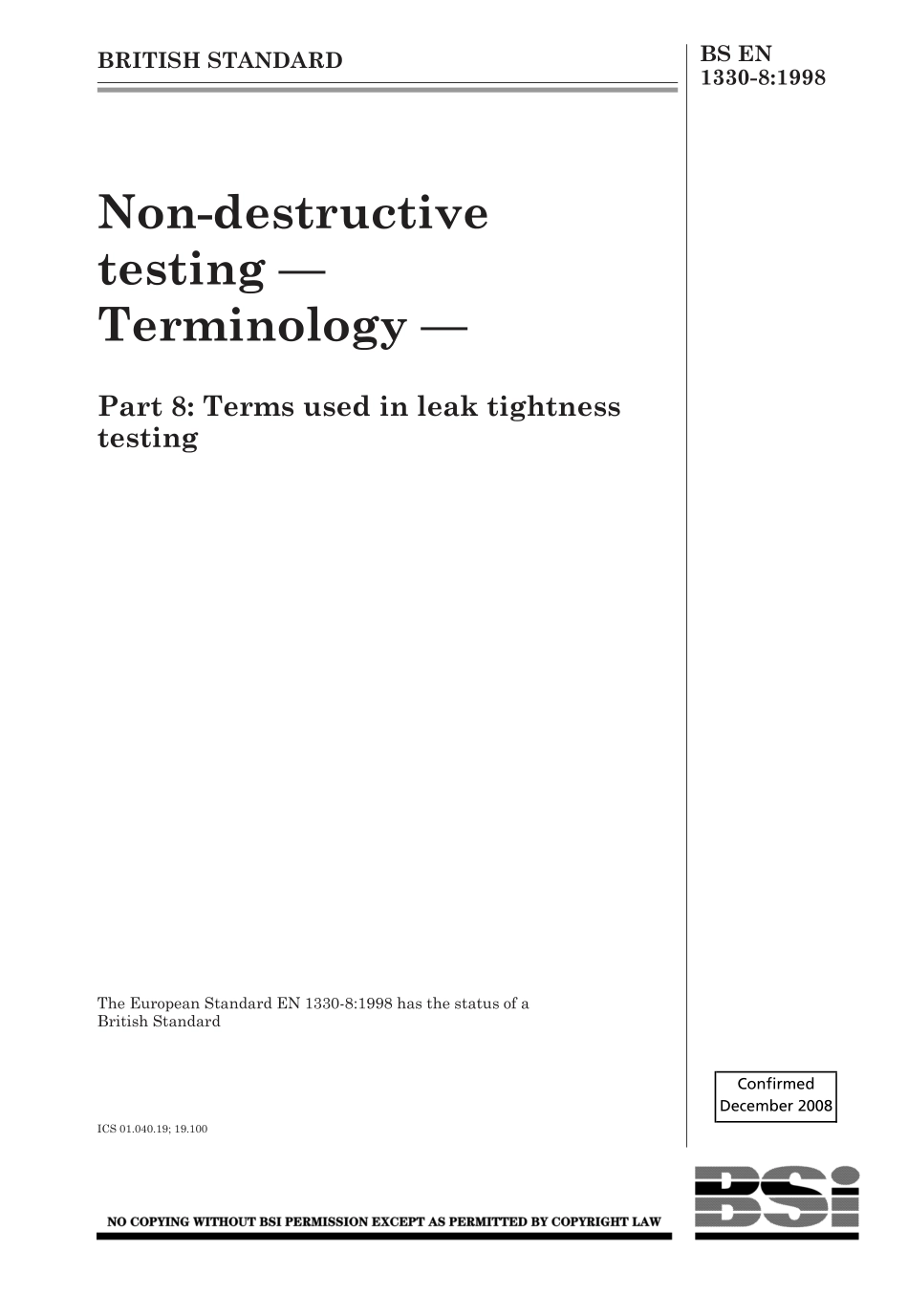 BS EN 01330-8-1998 (2008).pdf_第1页