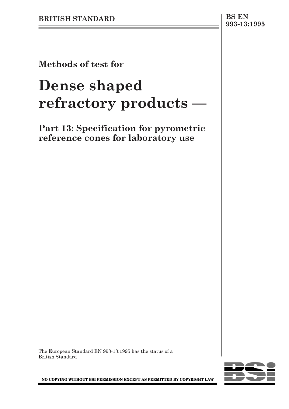 BS EN 00993-13-1995 (1999).pdf_第1页