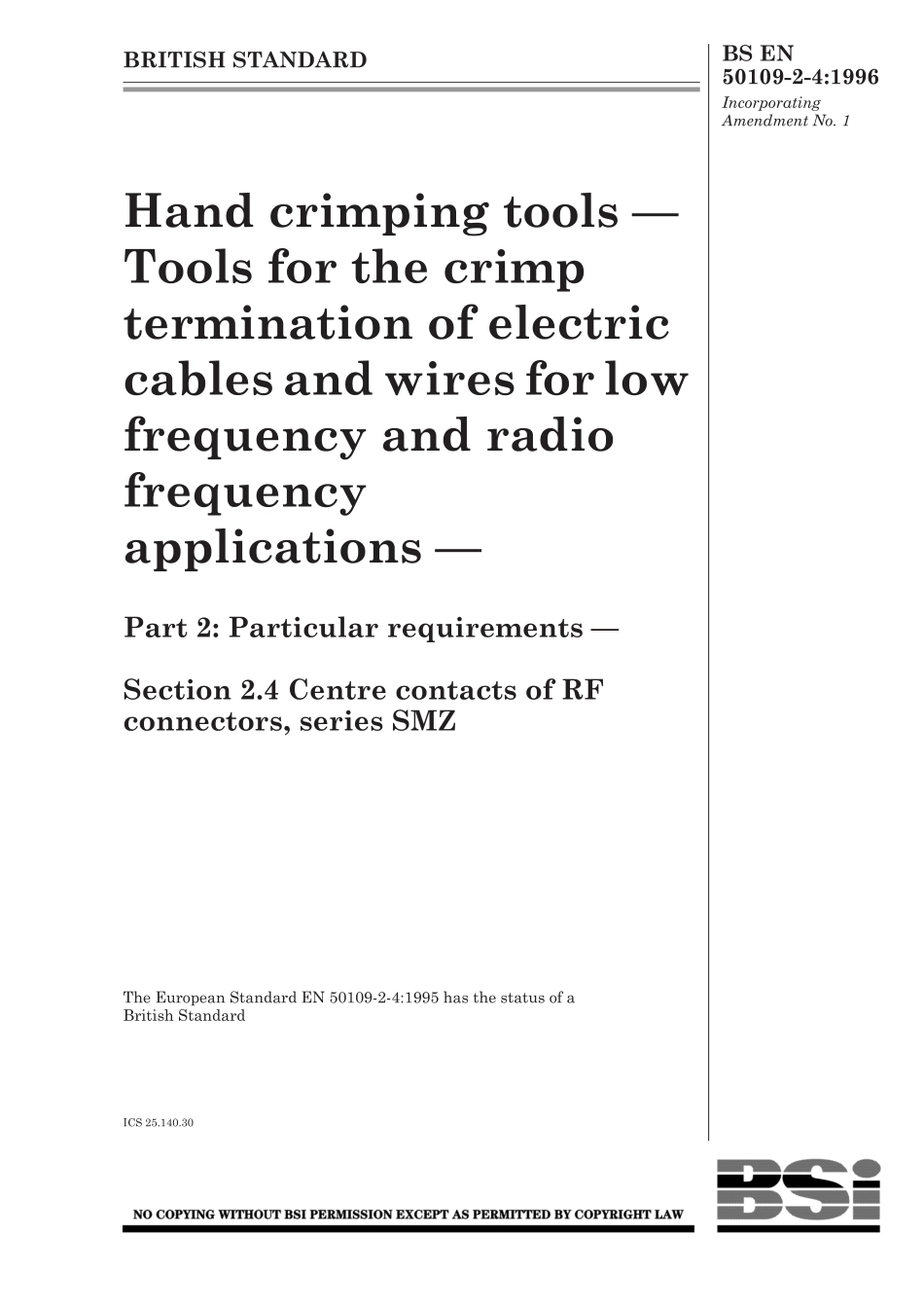 BS EN 50109-2-4-1996 (2000).pdf_第1页
