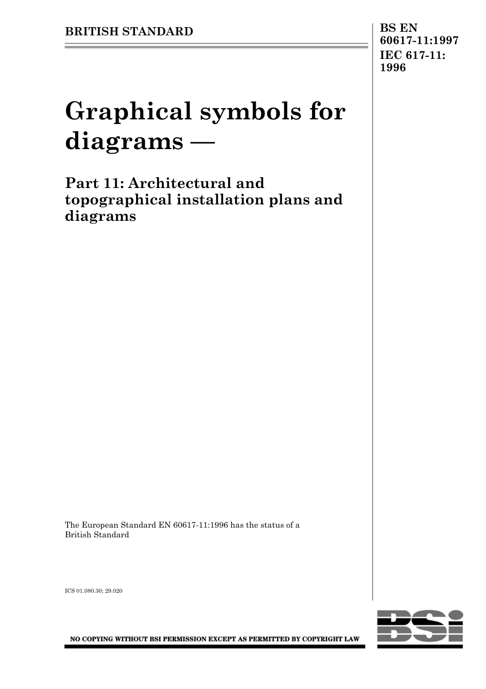 BS EN 60617-11-1997 (1998) IEC 617-11-1996.pdf_第1页