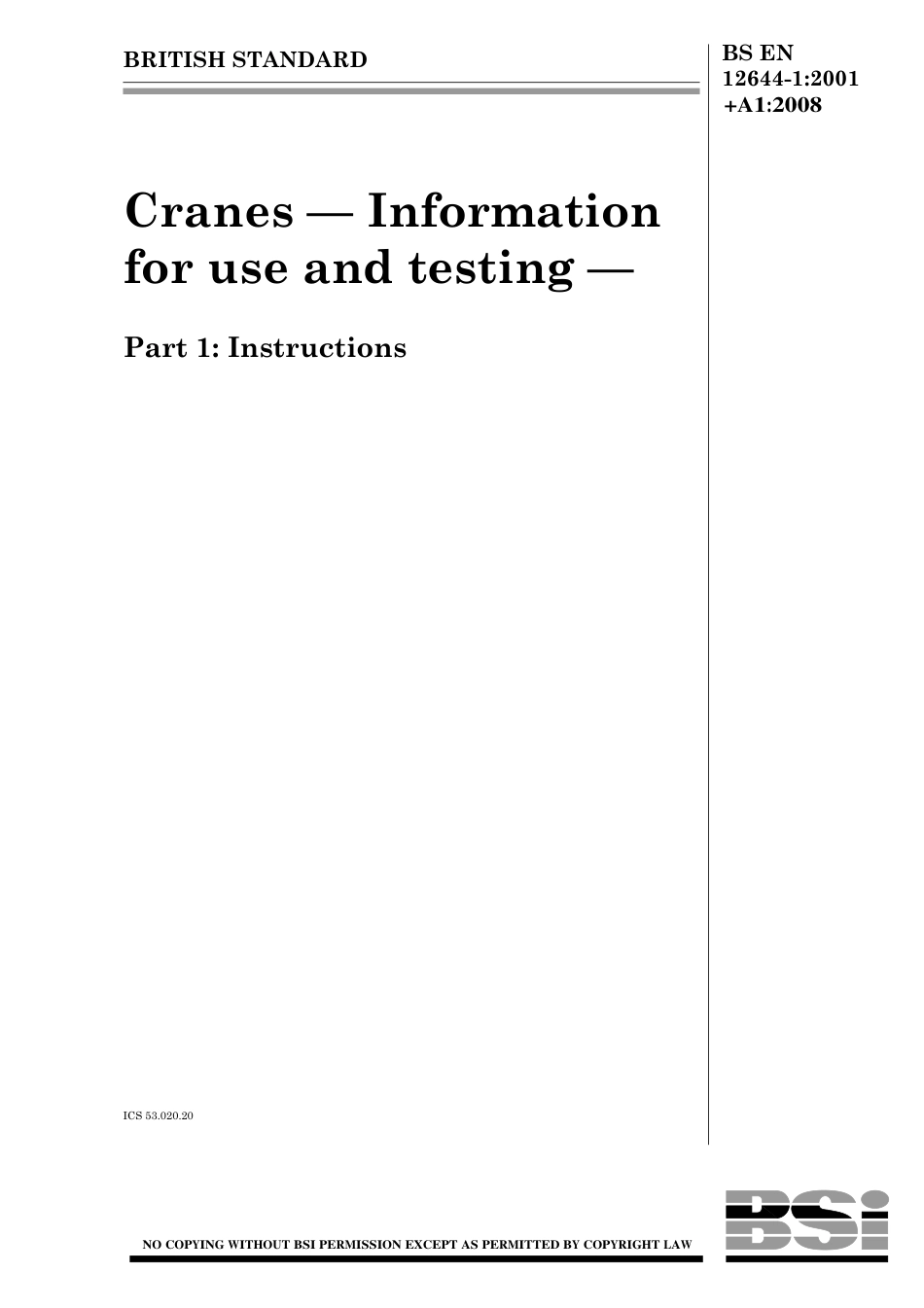 BS EN 12644-1-2001 + A1-2008.pdf_第1页