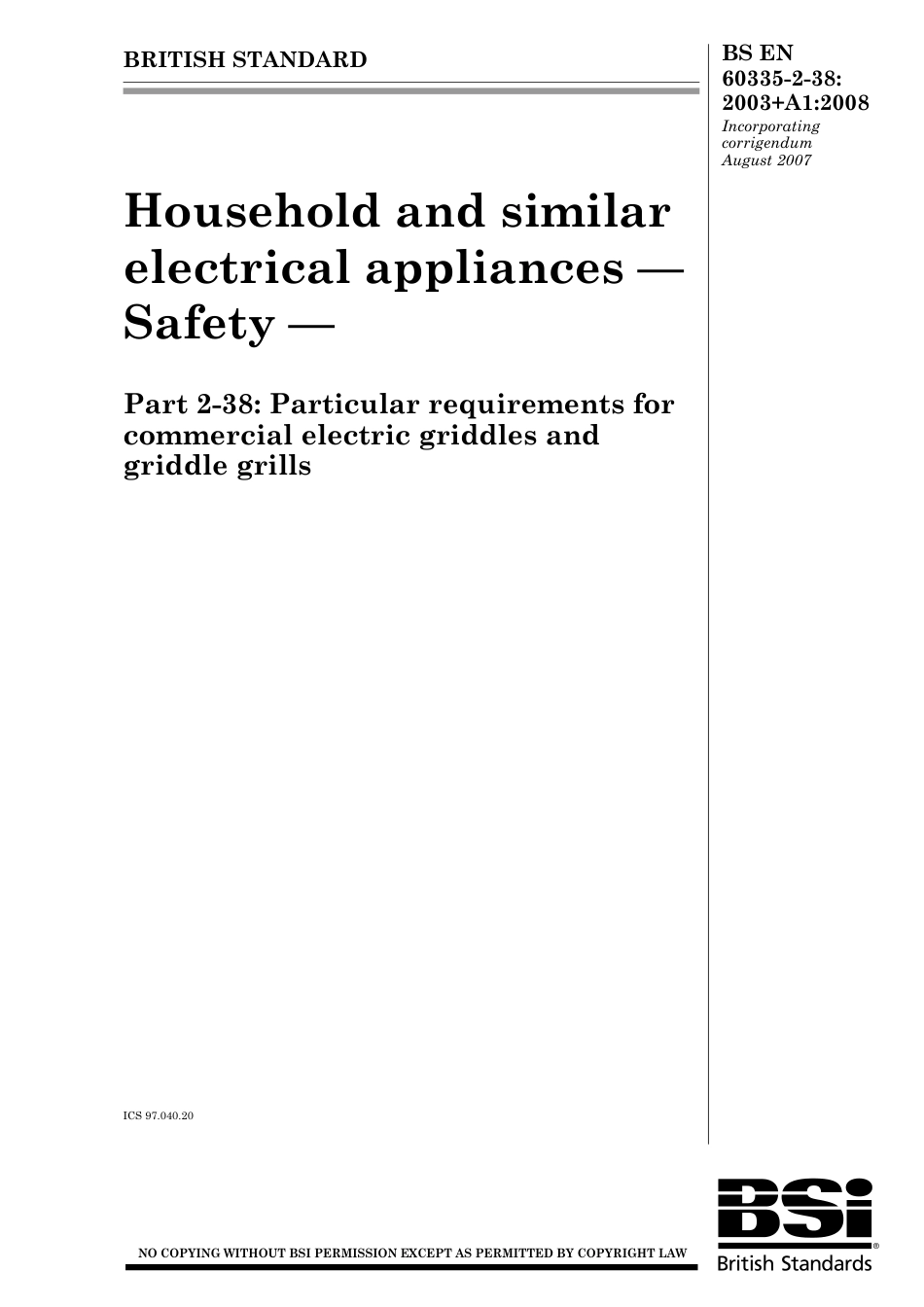 BS EN 60335-2-38-2003 + A1-2008.pdf_第1页