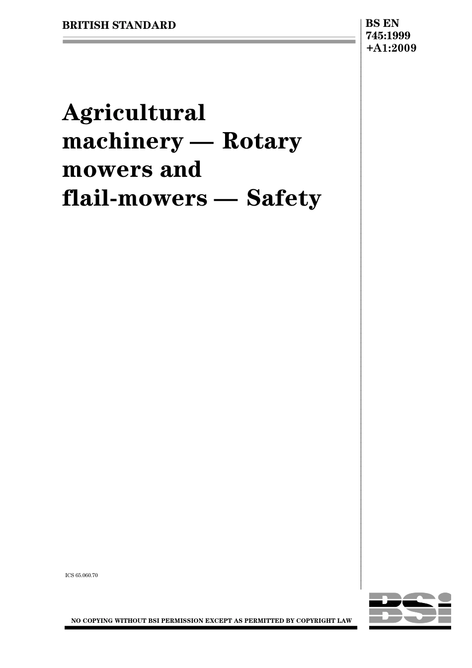 BS EN 00745-1999 + A1-2009.pdf_第1页