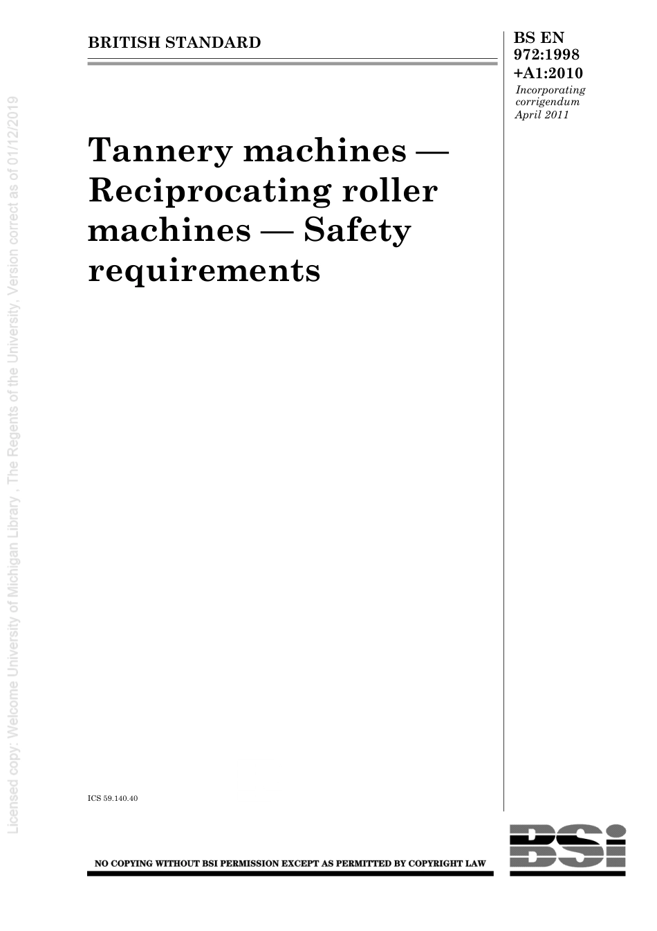 BS EN 00972-1998 + A1-2010 (2011).pdf_第1页