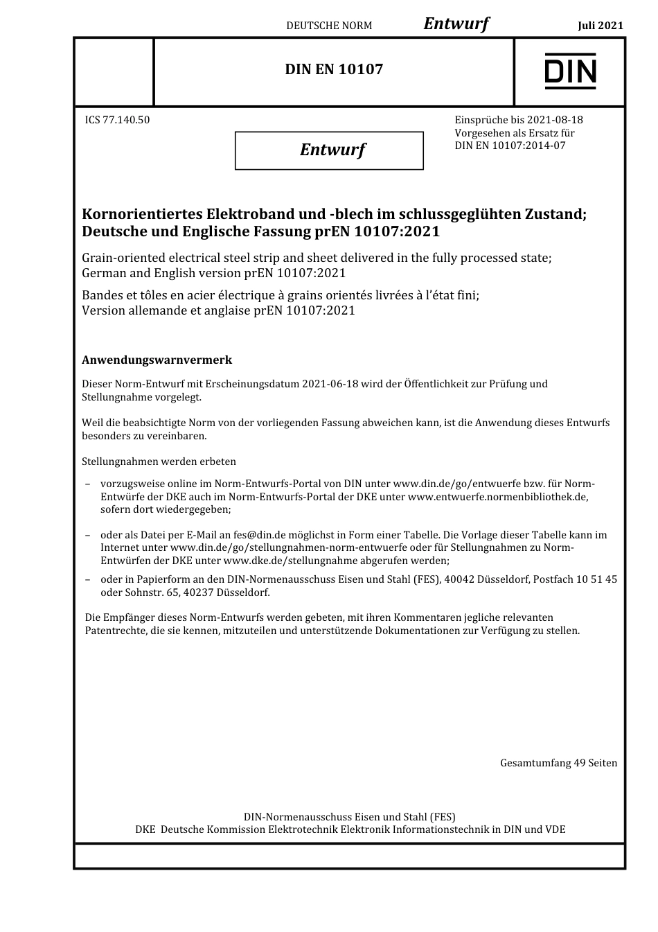 DIN_EN_10107_E__2021-07.pdf_第1页