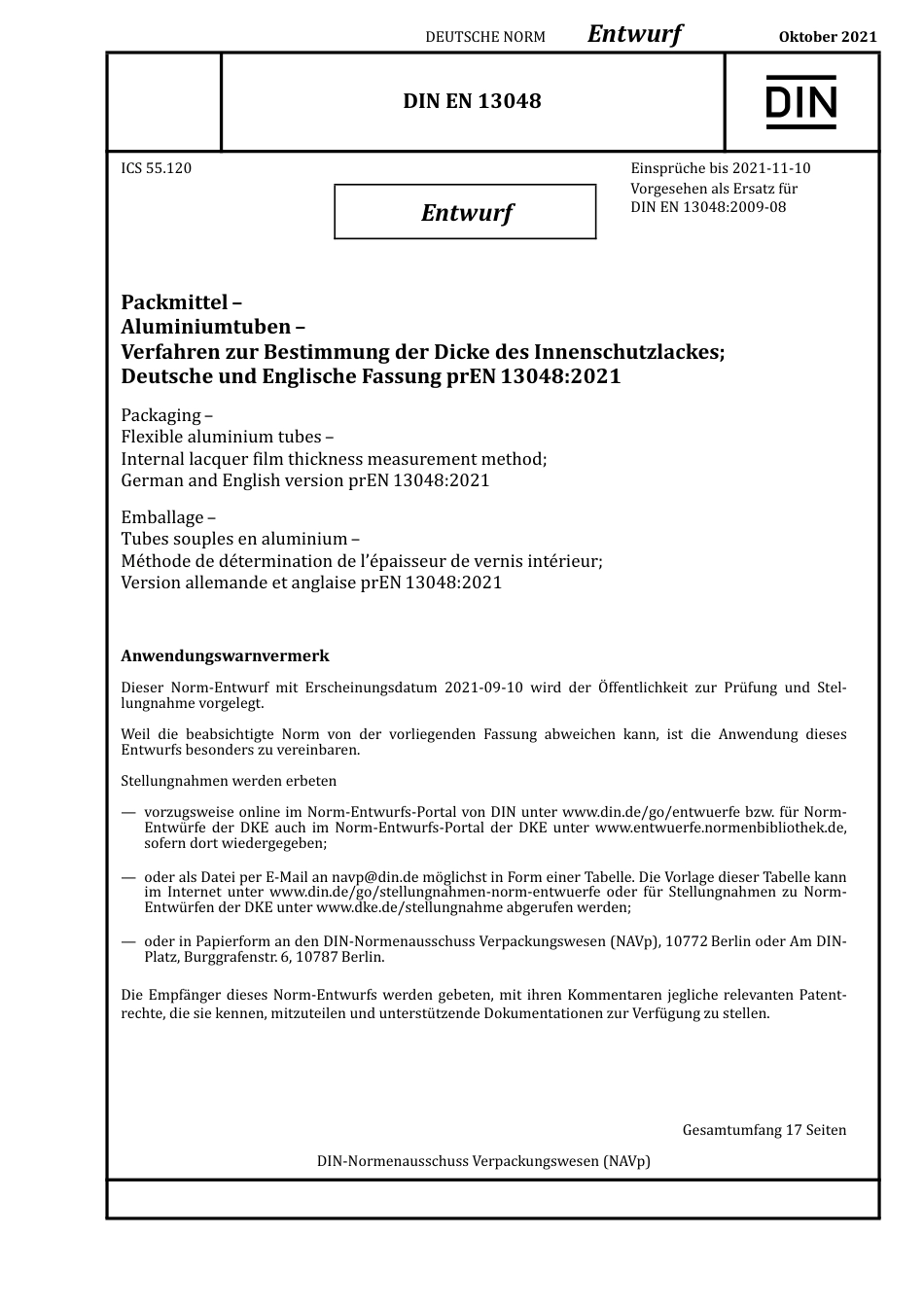 DIN_EN_13048_E__2021-10.pdf_第1页