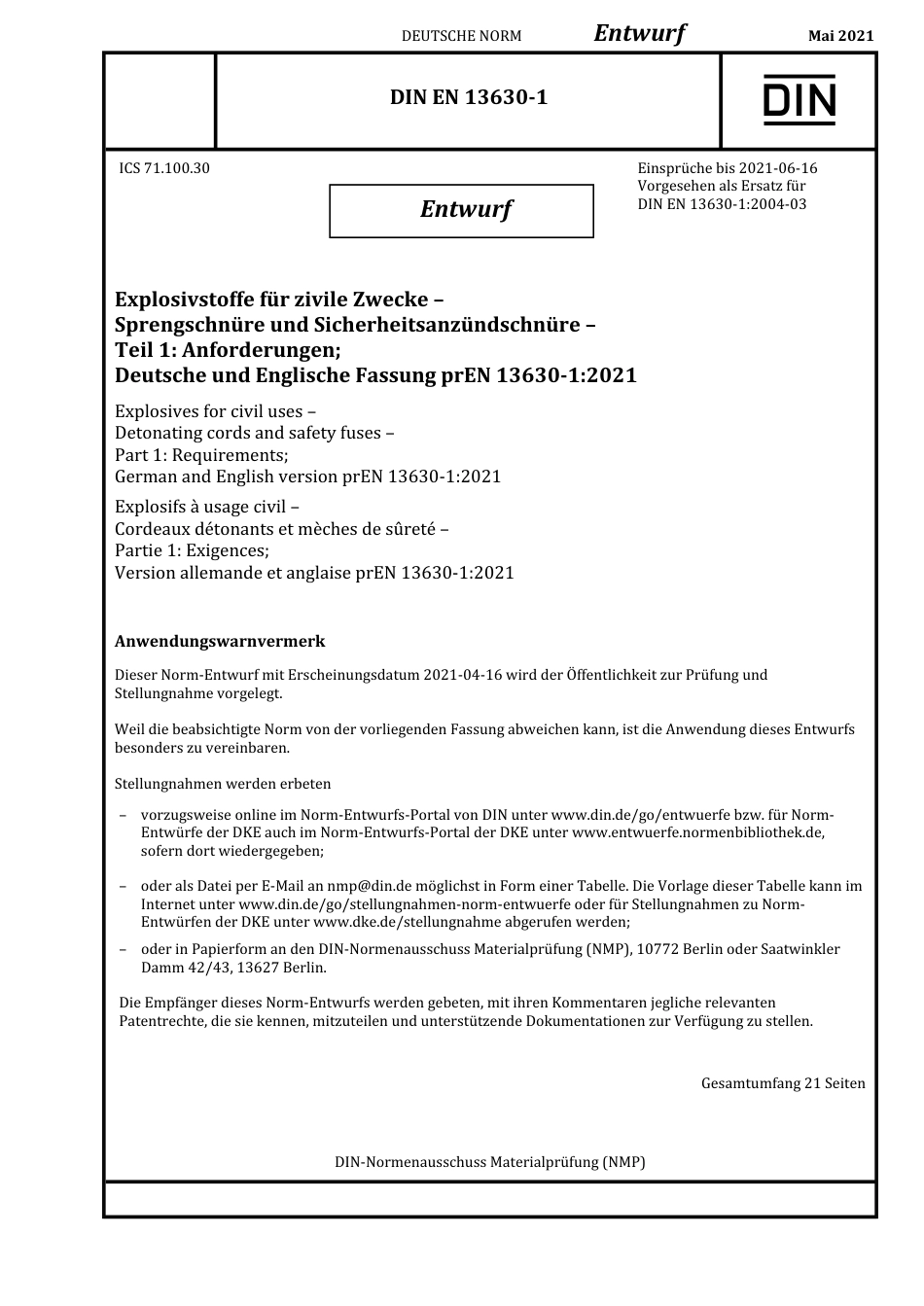 DIN_EN_13630-1_E__2021-05.pdf_第1页