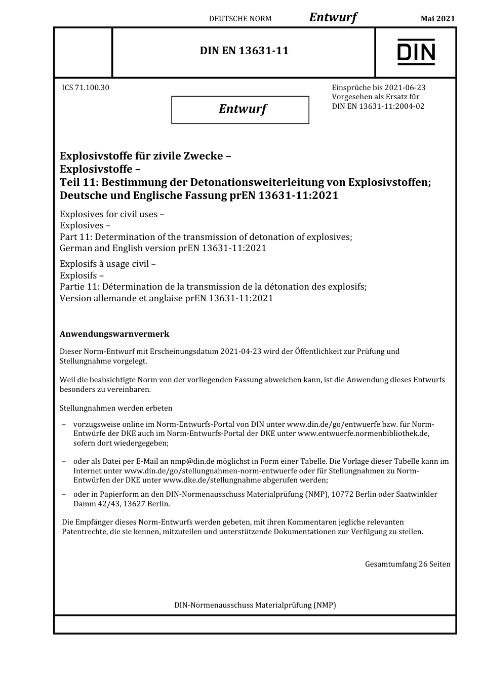 DIN_EN_13631-11_E__2021-05.pdf_第1页