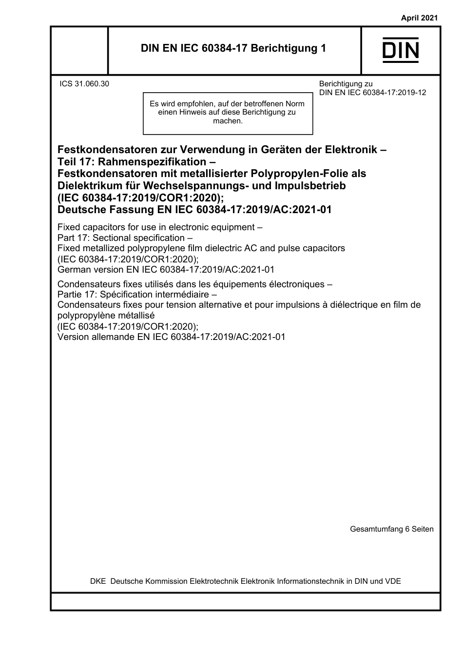 DIN_EN_IEC_60384-17_Berichtigung-1__2021-04.pdf_第1页