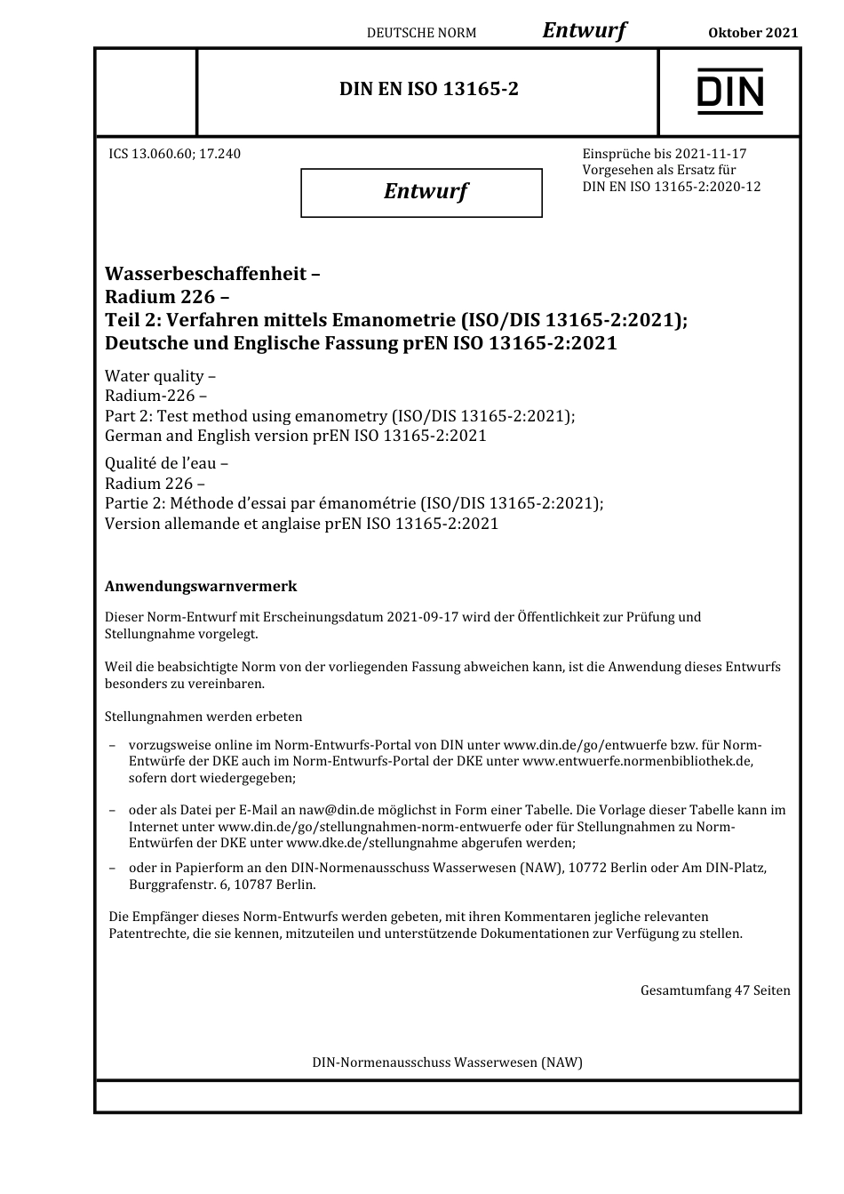 DIN_EN_ISO_13165-2_E__2021-10.pdf_第1页