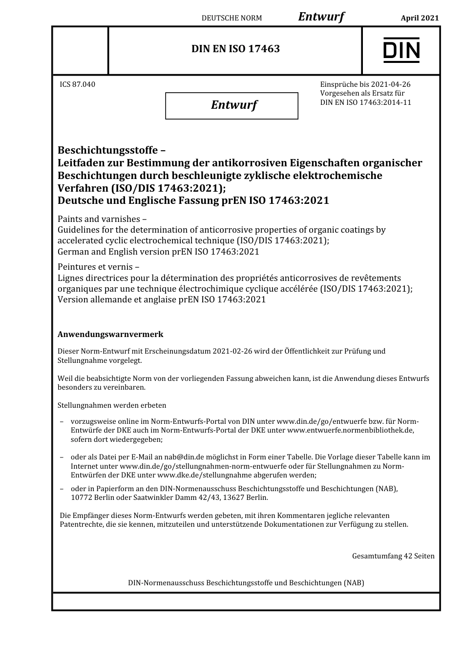 DIN_EN_ISO_17463_E__2021-04.pdf_第1页