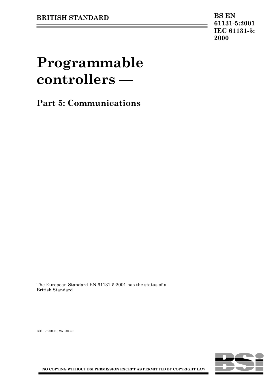 BS EN 61131-5-2001.pdf_第1页