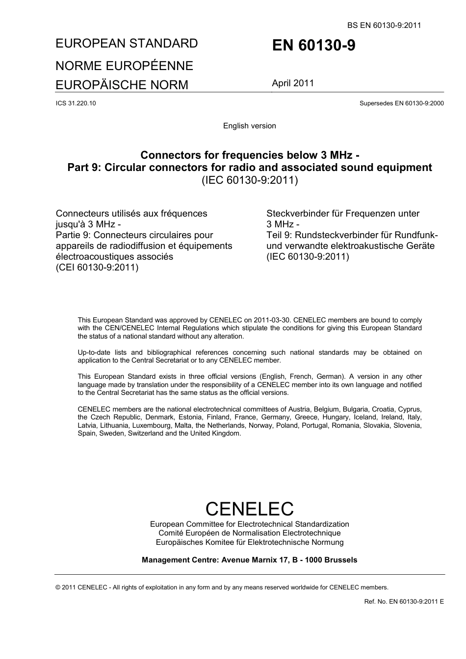 BS EN 60130-9-2011.pdf_第3页