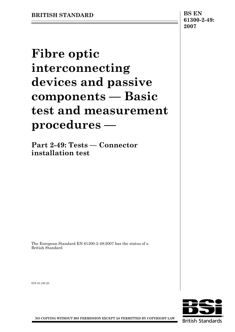 BS EN 61300-2-49-2007.pdf_第1页