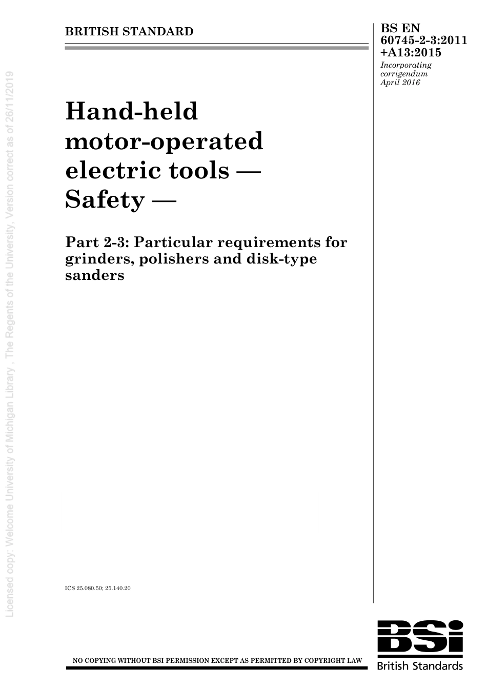 BS EN 60745-2-3-2011 + A13-2015 (2016).pdf_第1页
