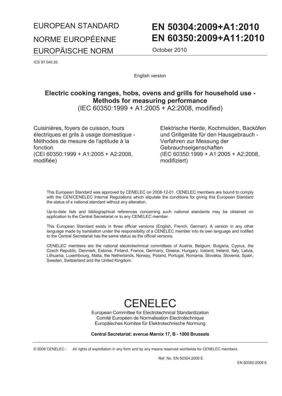 BS EN 50304-2009 + A1-2010 (BS EN 60350-2009 + A11-2010).pdf_第3页