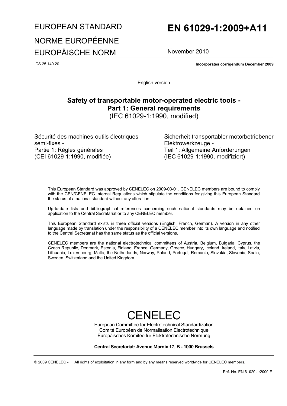 BS EN 61029-1-2009 + A11-2010.pdf_第3页