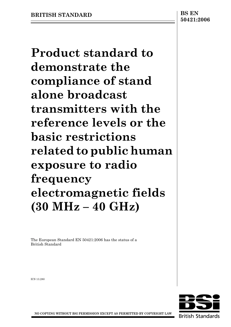BS EN 50421-2006.pdf_第1页