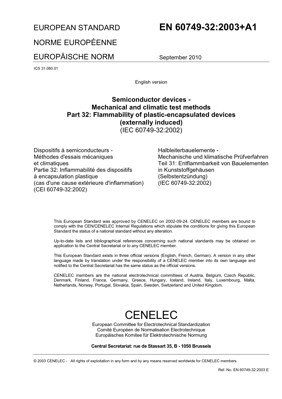 BS EN 60749-32-2003 + A1-2010.pdf_第3页