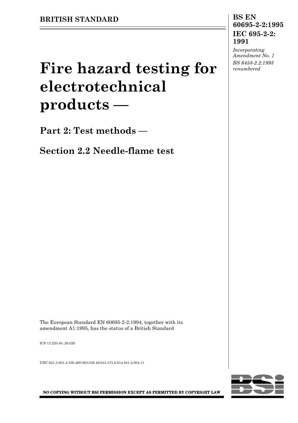 BS EN 60695-2-2-1995 (1999).pdf_第1页
