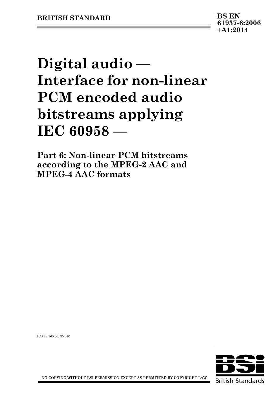 BS EN 61937-6-2006 + A1-2014.pdf_第1页