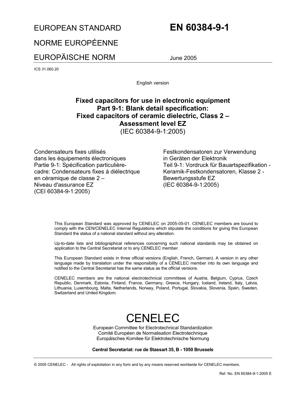 BS EN 60384-9-1-2005 (2010).pdf_第3页