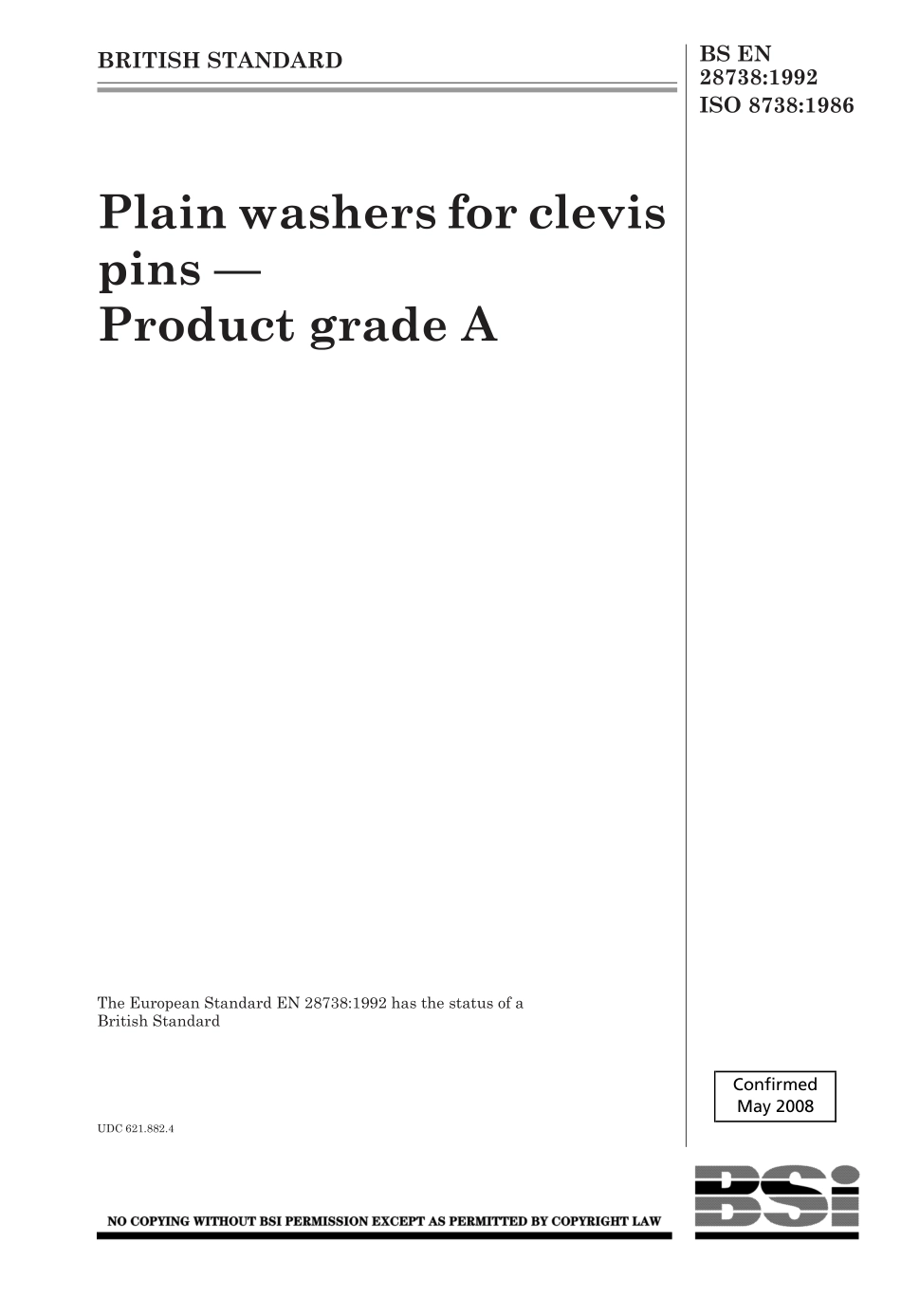 BS EN 28738-1992 (2008) ISO 8738-1986.pdf_第1页