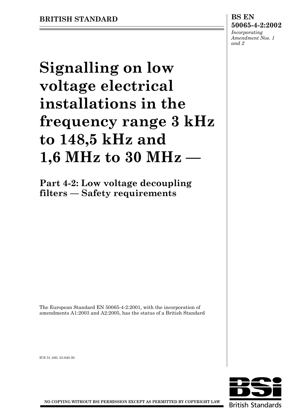 BS EN 50065-4-2-2002 (2005).pdf_第1页