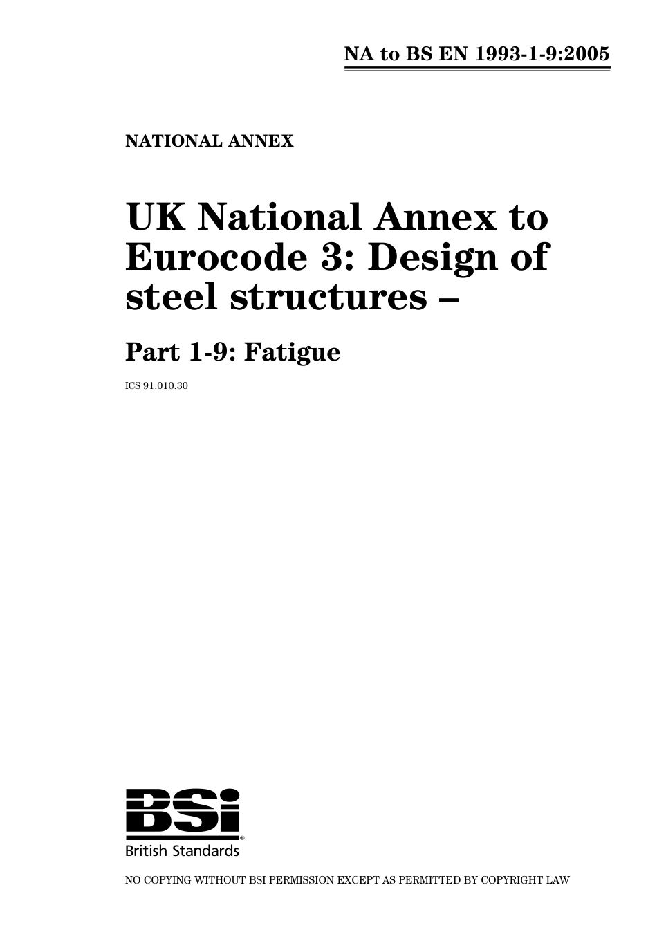 BS EN 01993-1-9-2005 (2006) NA 2008.pdf_第1页