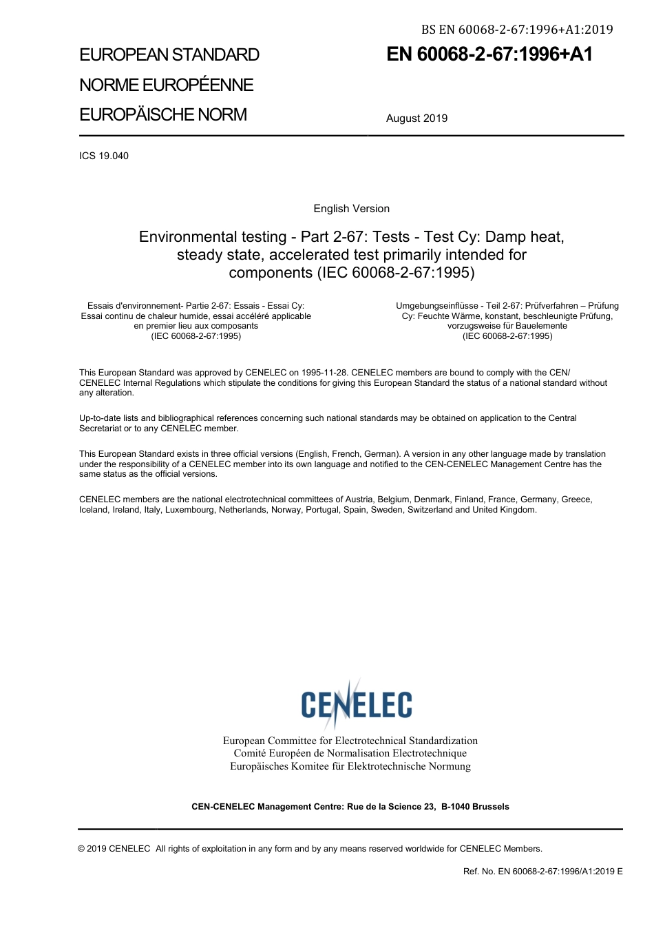 BS EN 60068-2-67-1996 + A1-2019.pdf_第3页