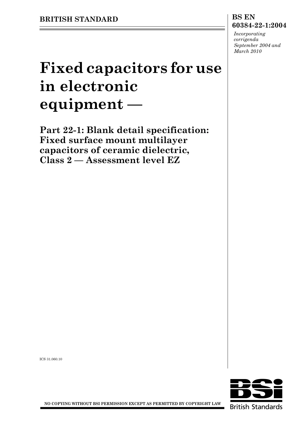 BS EN 60384-22-1-2004 (2010).pdf_第1页