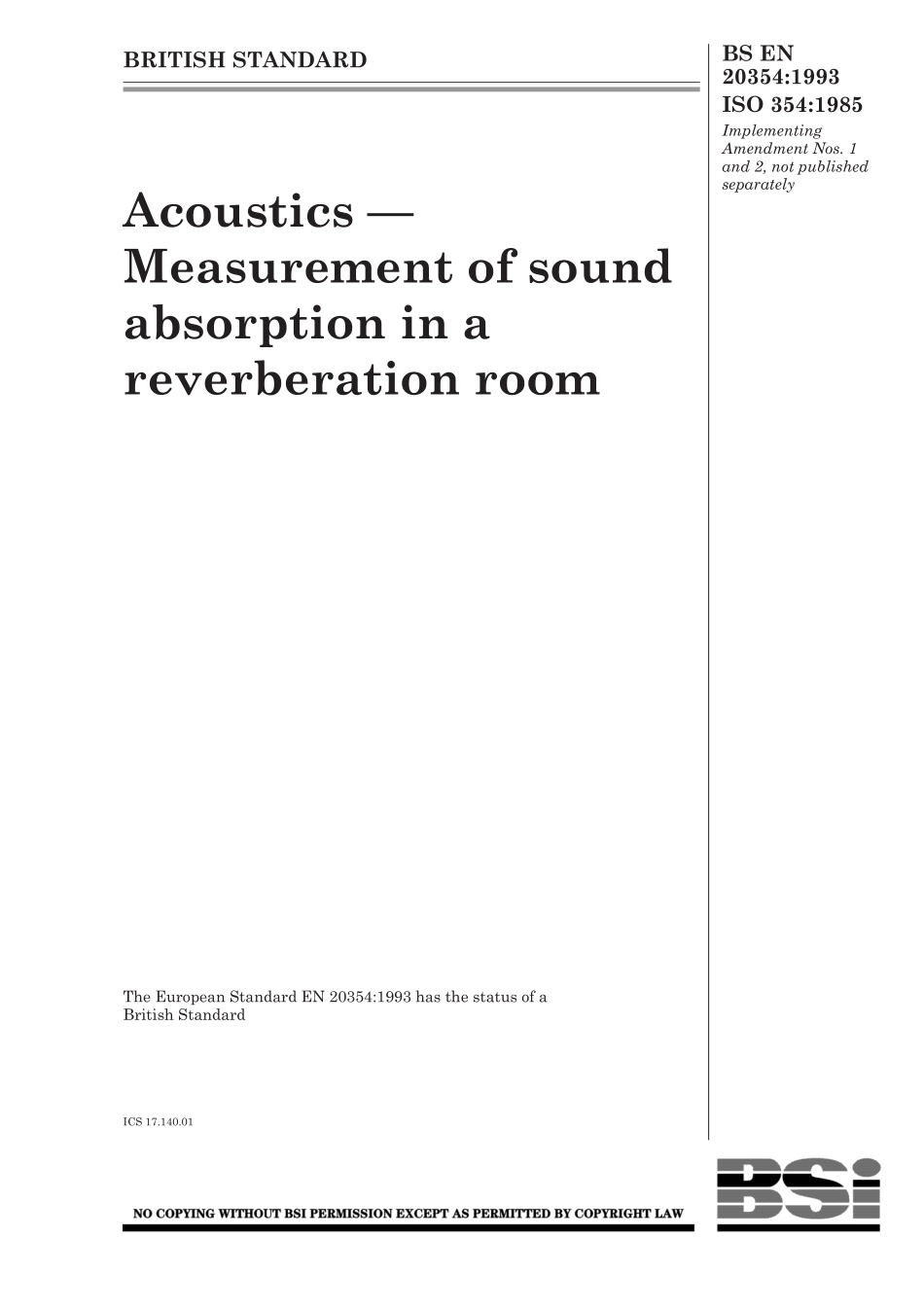 BS EN 20354-1993 (1999) ISO 354-1985.pdf_第1页